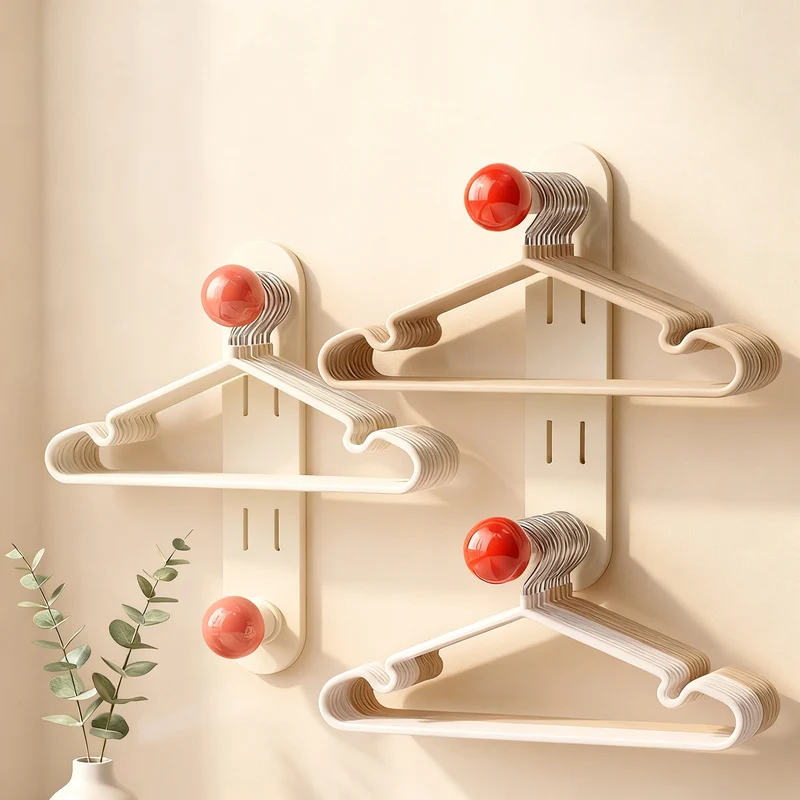 Plastic hanger organizer, wall mountable