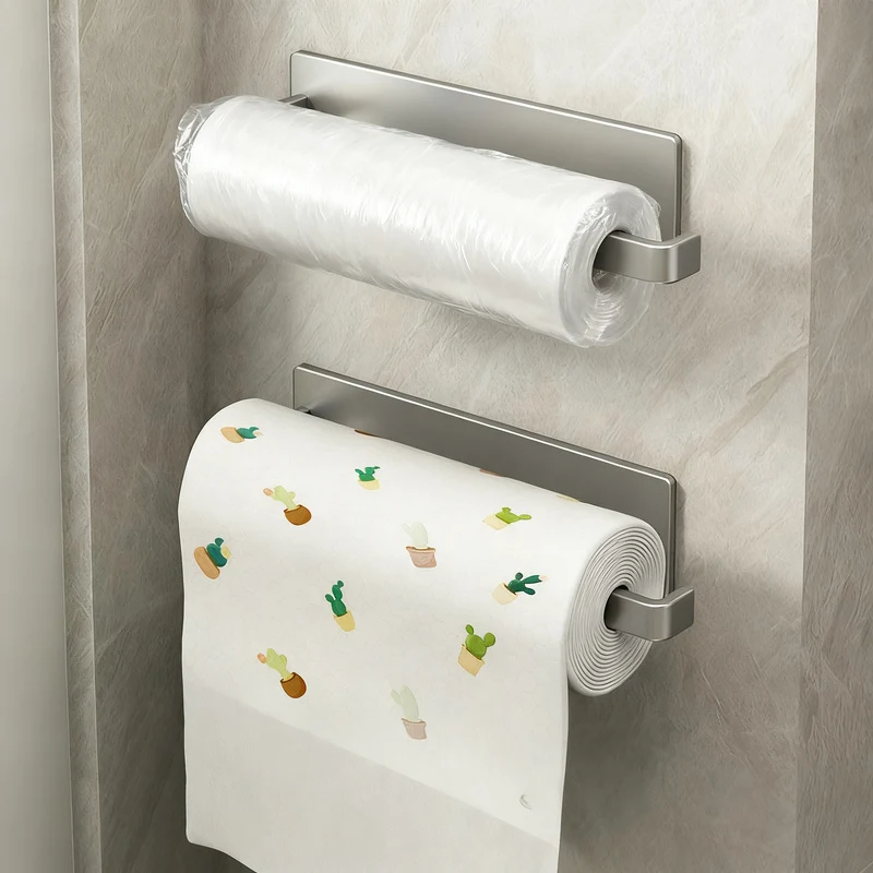 Carbon steel kitchen roll holder, wall-mounted