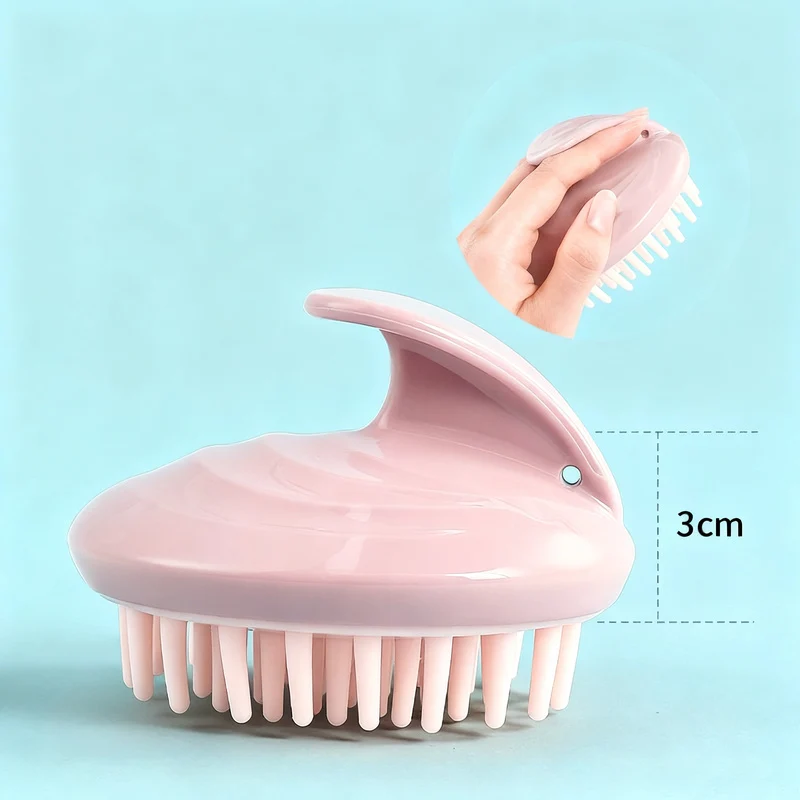 Silicone scalp brush for massaging and cleaning