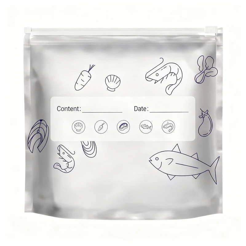 Aluminum freezer bags with zipper