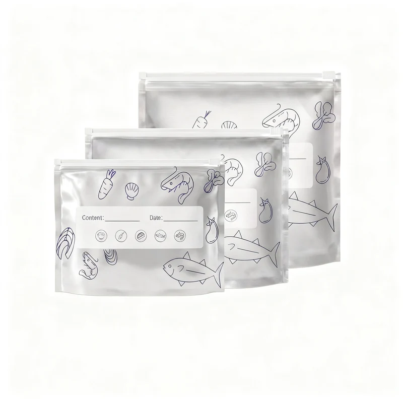 Aluminum freezer bags with zipper