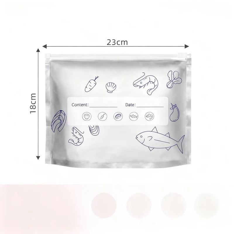 Aluminum freezer bags with zipper