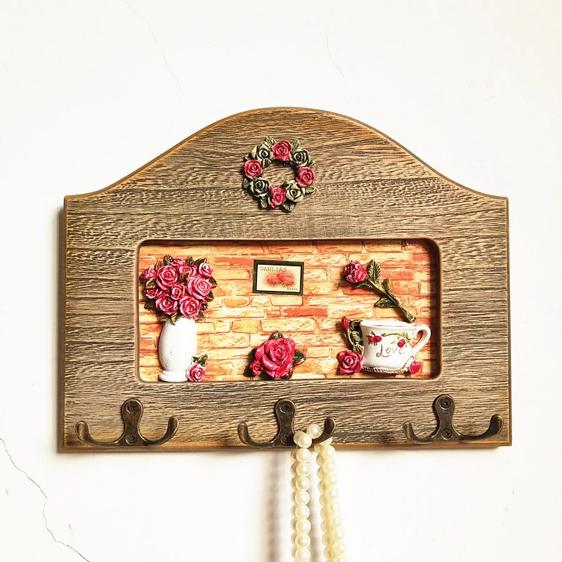 Decorative Floral Wall Hook Rack