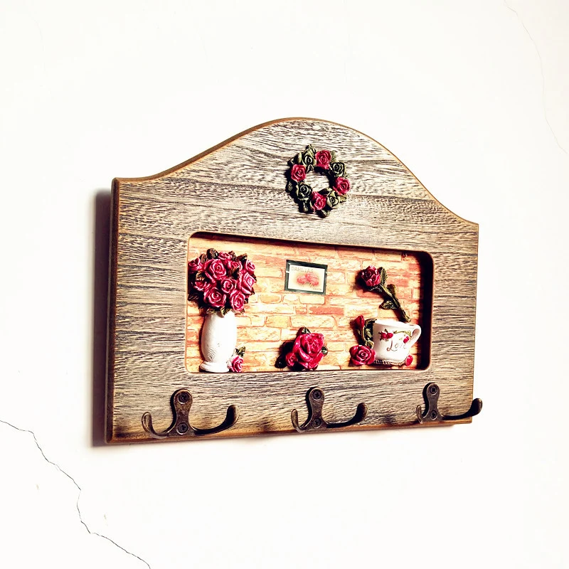 Decorative Floral Wall Hook Rack