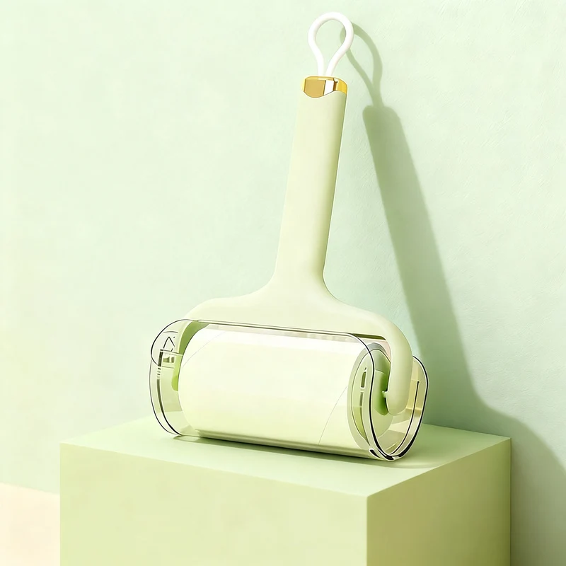 Lint roller with replacement rolls, foldable