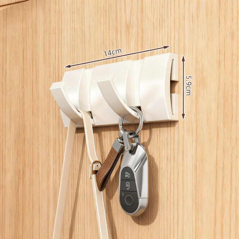 Foldable door hooks made of ABS, invisibly mounted