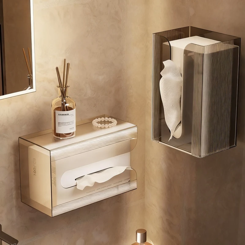 Wall-mounted tissue dispenser made of plastic