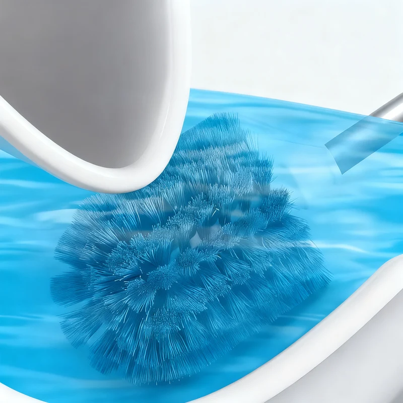Toilet brush with wall holder