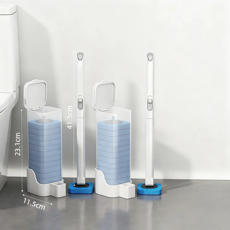 Toilet brush with interchangeable sponge heads