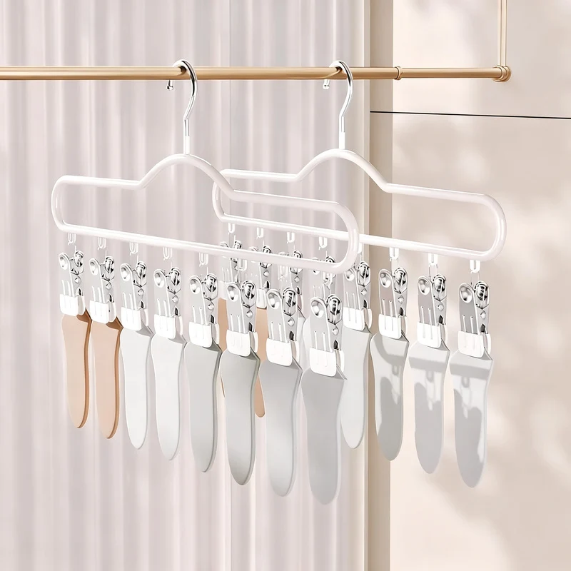 Sock and laundry rack with 8 clips made of iron