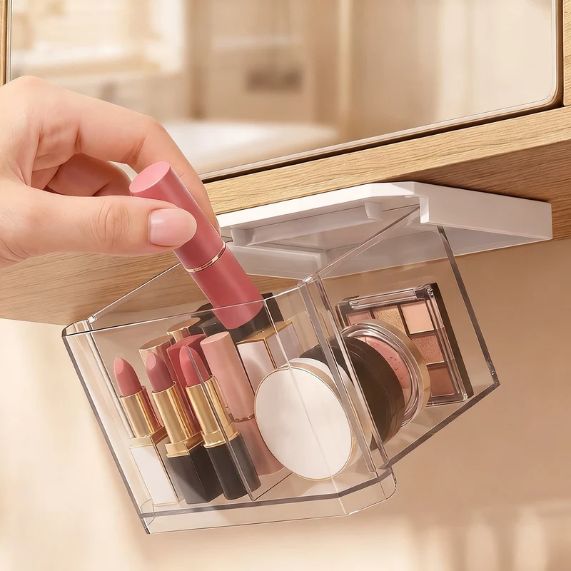 Drawer storage box, transparent