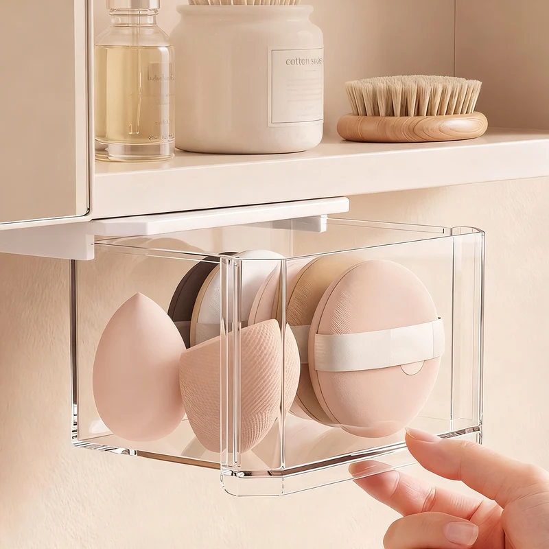 Drawer storage box, transparent