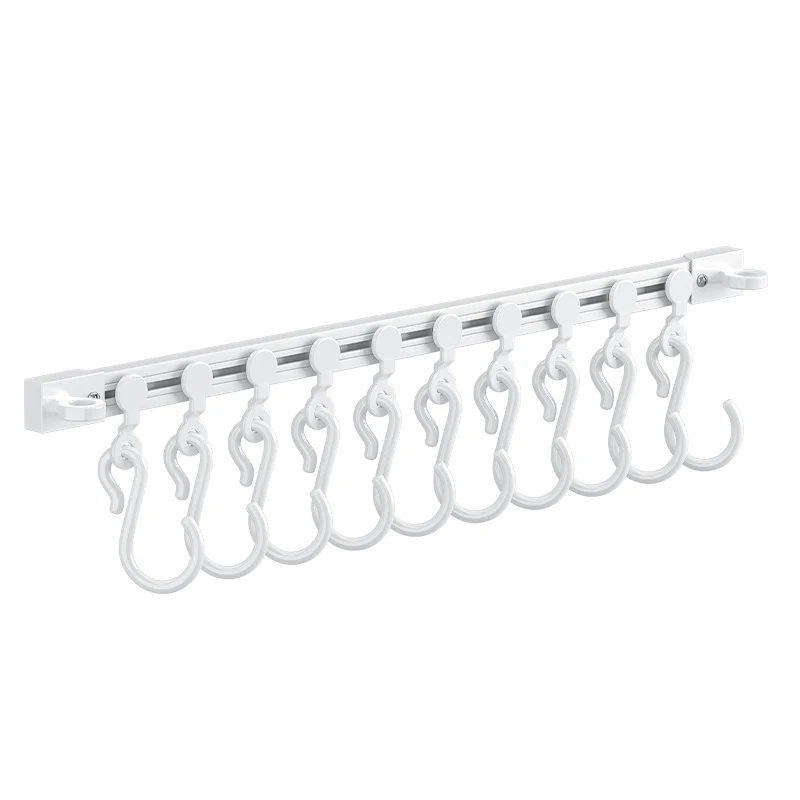 Track system with hooks for cabinet doors