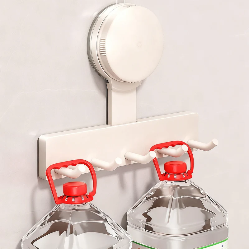 Suction cup kitchen hook with 3 or 5 hooks