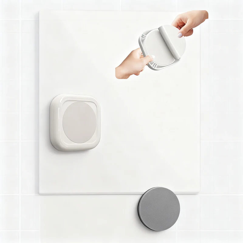 Magnetic wall mount for remote controls, no drilling
