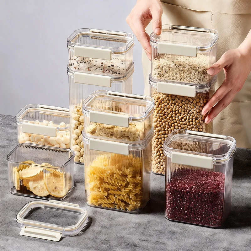 Airtight plastic containers for food