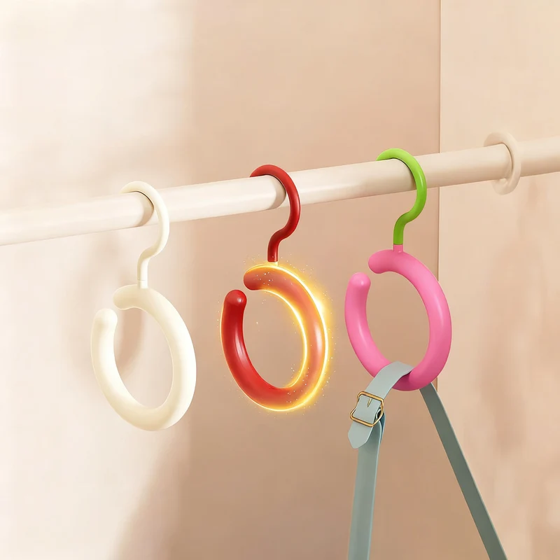 Plastic ring holder for hats and bags