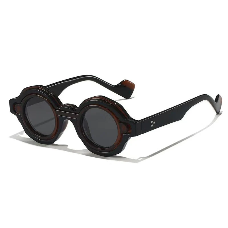 Damer moterik solbrille med unikt runddesign Luvikno