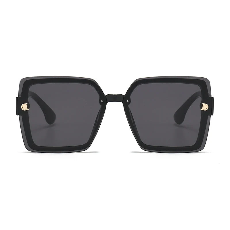 Dame moteriktig firkantet solbrille med robust ramme og UV-beskyttelse Luvikno
