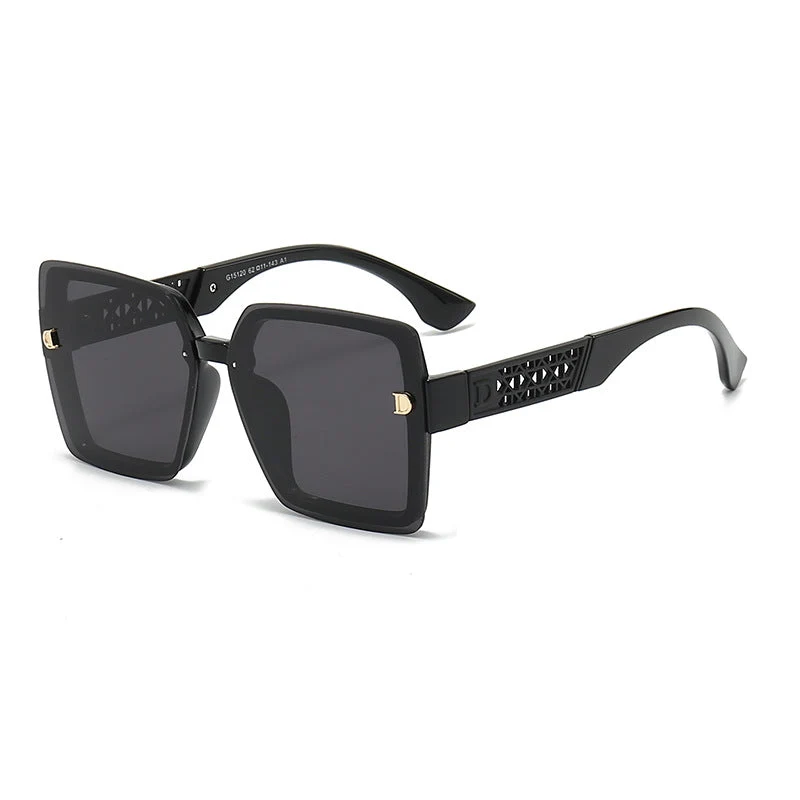 Dame moteriktig firkantet solbrille med robust ramme og UV-beskyttelse Luvikno