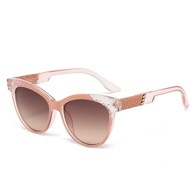 Dame Cat-Eye Solbriller med strukturert ramme og UV-beskyttelse Luvikno