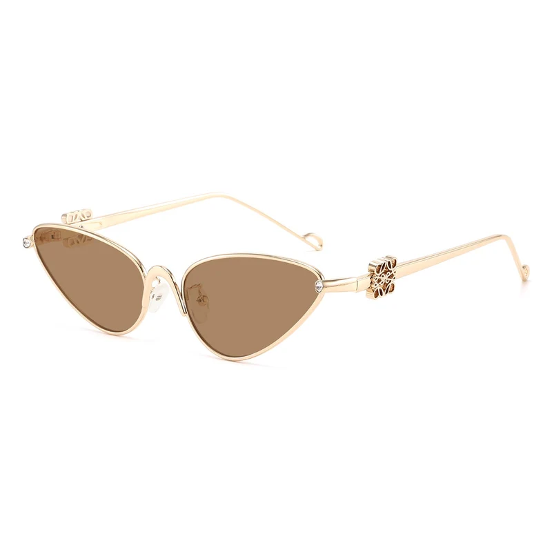 Dame Cat-Eye solbriller med elegante detaljer og UV-beskyttelse Luvikno