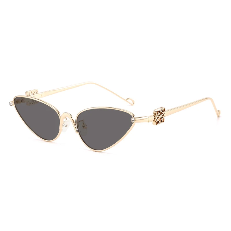 Dame Cat-Eye solbriller med elegante detaljer og UV-beskyttelse Luvikno