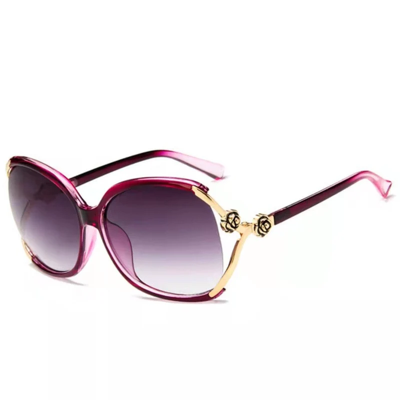 Dame elegante oversized solbrille med gyldne aksenter Luvikno