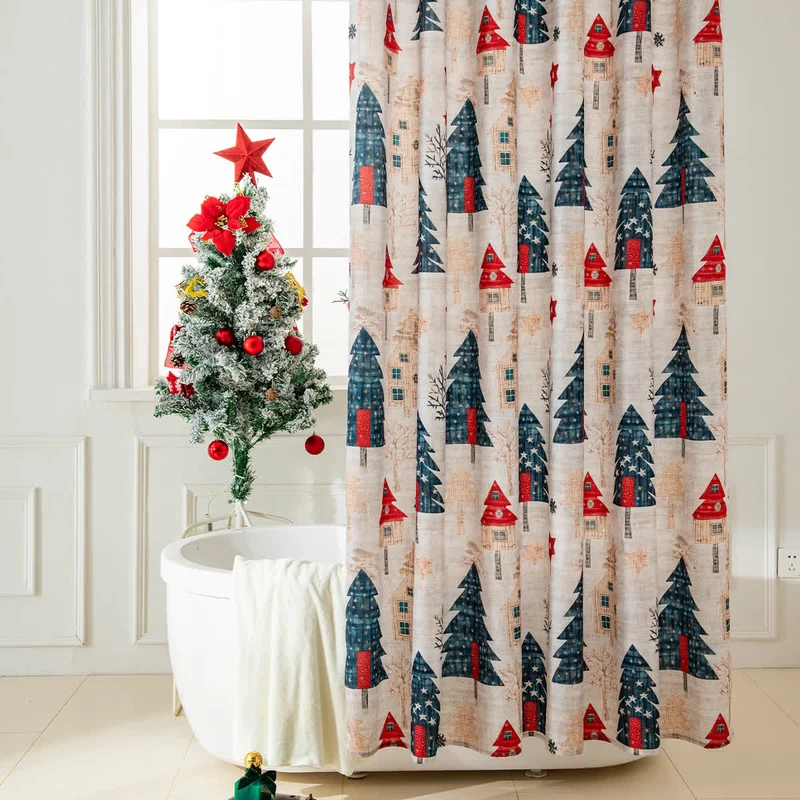 Anti-Schimmel-Duschvorhang mit Weihnachtsmotiv