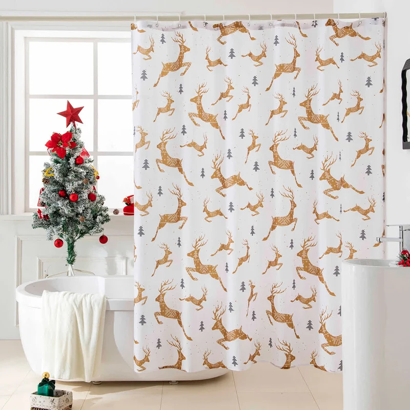 Anti-Schimmel-Duschvorhang mit Weihnachtsmotiv