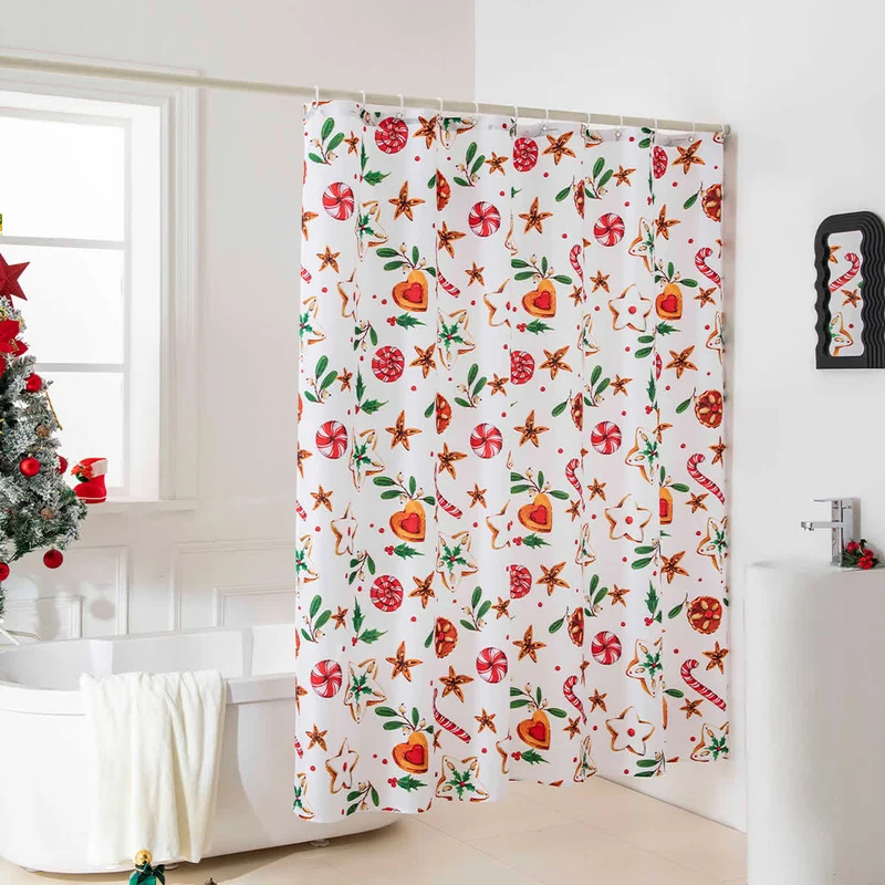 Anti-Schimmel-Duschvorhang mit Weihnachtsmotiv