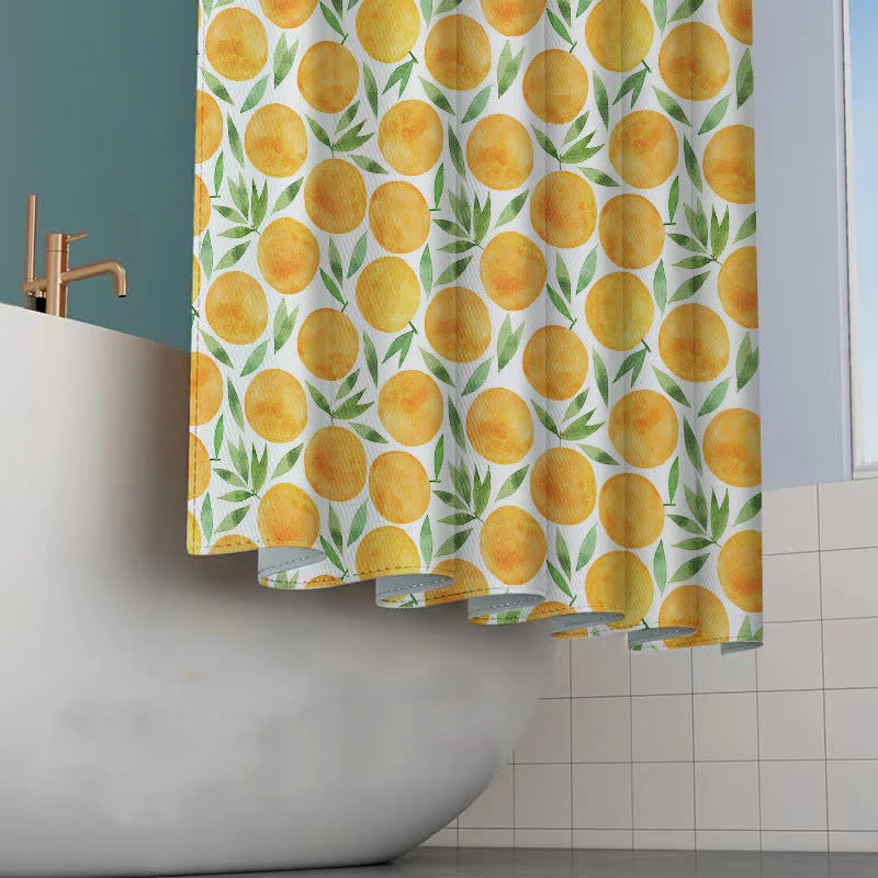Ländlicher orangefarbener wasserdichter Duschvorhang