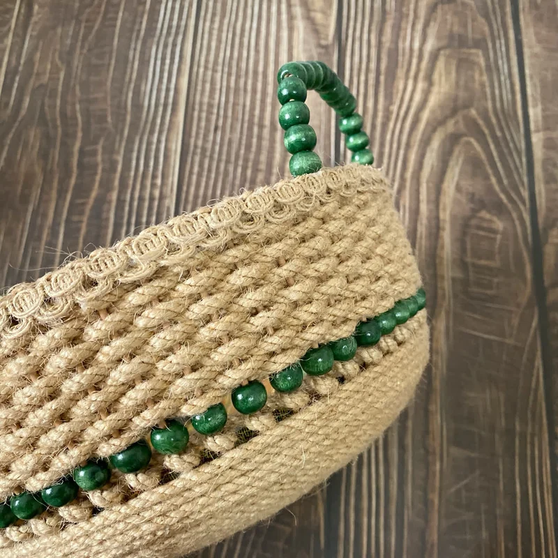 Handgemachter Tisch-Aufbewahrungskorb mit Sonnenblumenmotiv