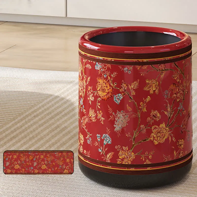 Dekorativer, eleganter, langlebiger Mülleimer mit Blumenmuster