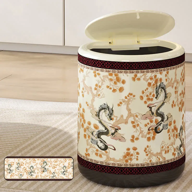 Dekorativer, eleganter, langlebiger Mülleimer mit Blumenmuster