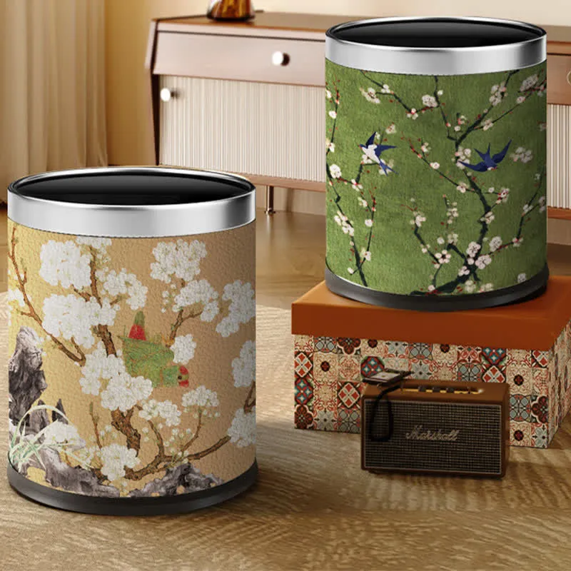 Mülleimer mit großem Fassungsvermögen im Vintage-Stil mit Blumenmuster