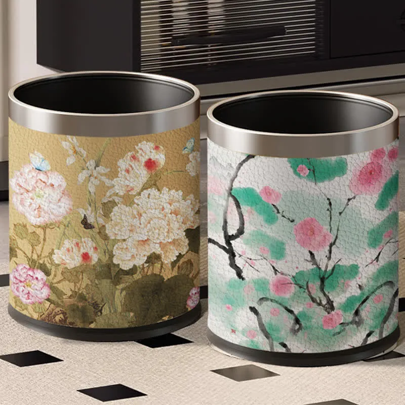 Mülleimer mit großem Fassungsvermögen im Vintage-Stil mit Blumenmuster
