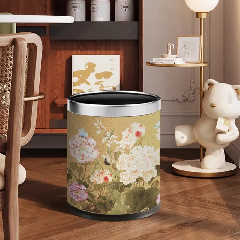 Mülleimer mit großem Fassungsvermögen im Vintage-Stil mit Blumenmuster
