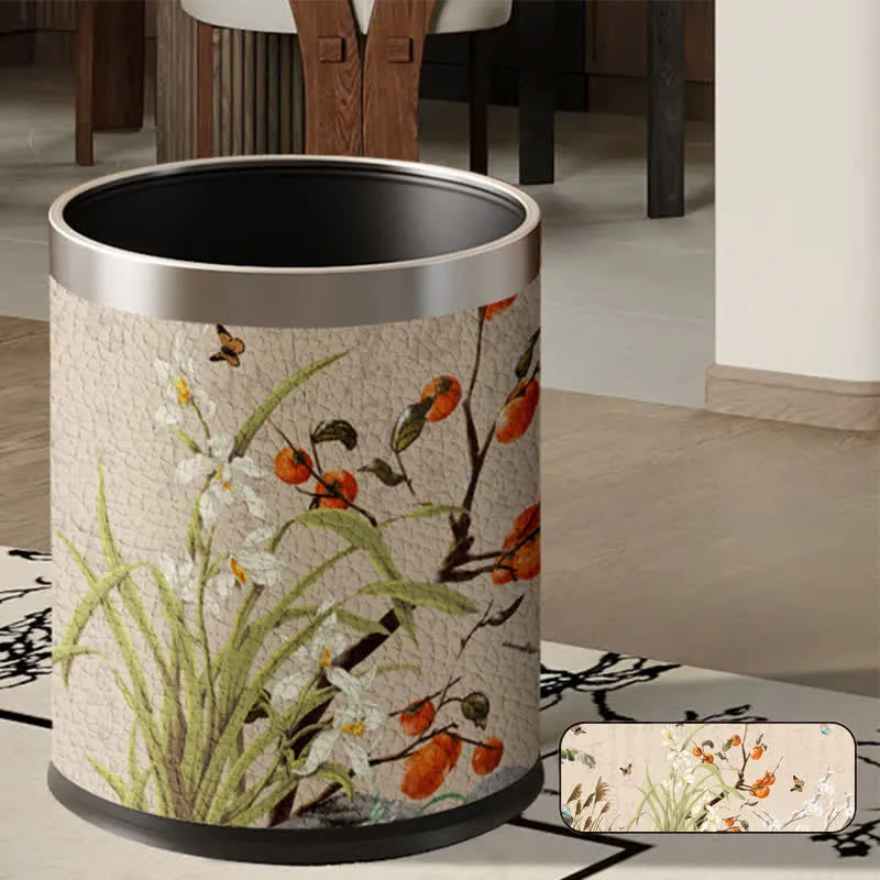 Mülleimer mit großem Fassungsvermögen im Vintage-Stil mit Blumenmuster