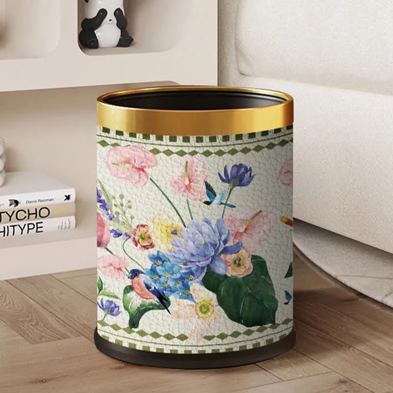 Doppellagiger Mülleimer mit Vintage-Blumenmuster