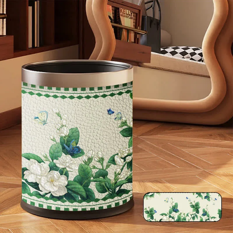 Doppellagiger Mülleimer mit Vintage-Blumenmuster
