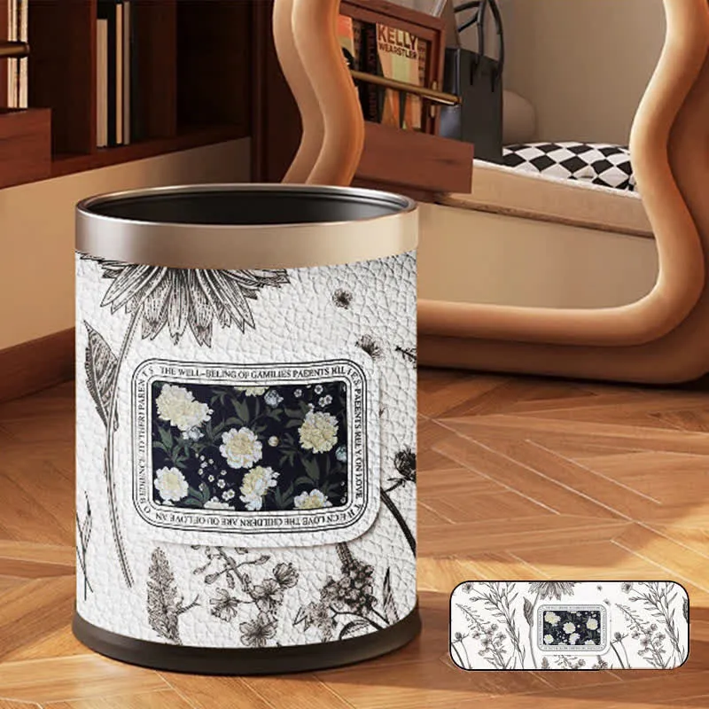 Doppellagiger Mülleimer mit Vintage-Blumenmuster