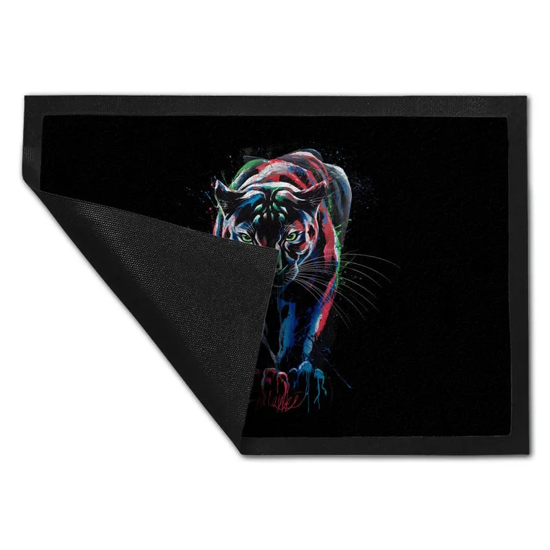 Abstrakter Panther Farbspiel Fussmatte für Kunstliebhaber