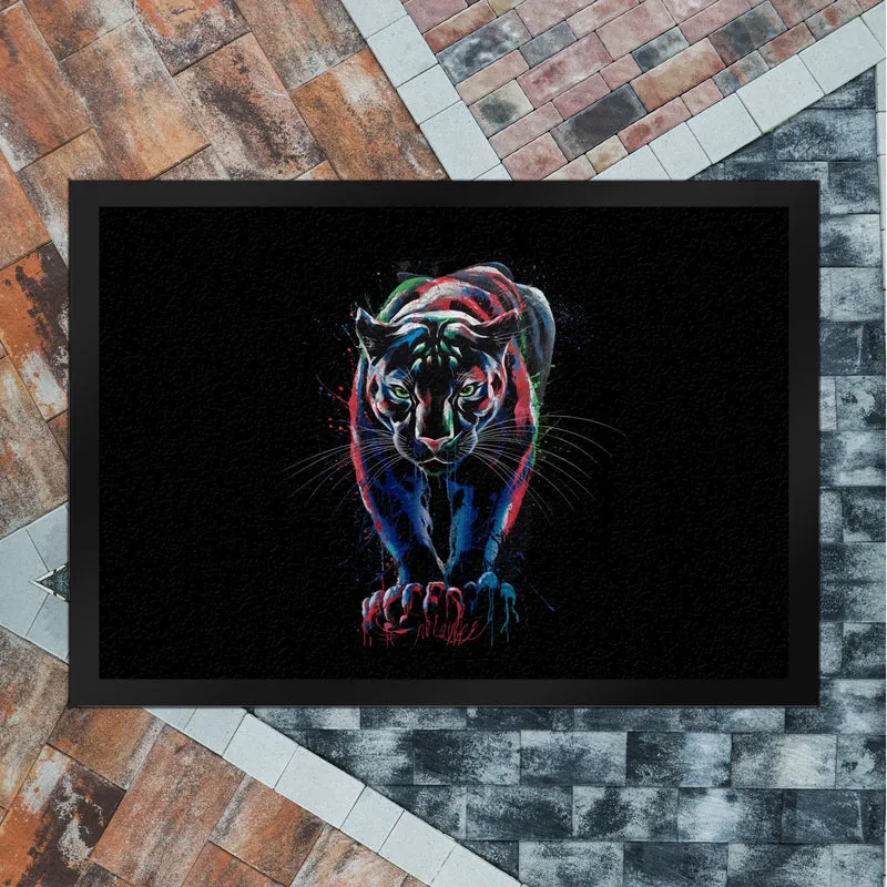 Abstrakter Panther Farbspiel Fussmatte für Kunstliebhaber