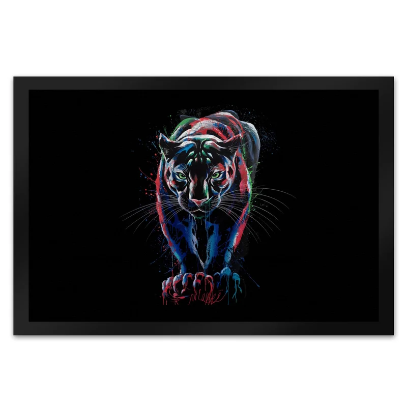 Abstrakter Panther Farbspiel Fussmatte für Kunstliebhaber