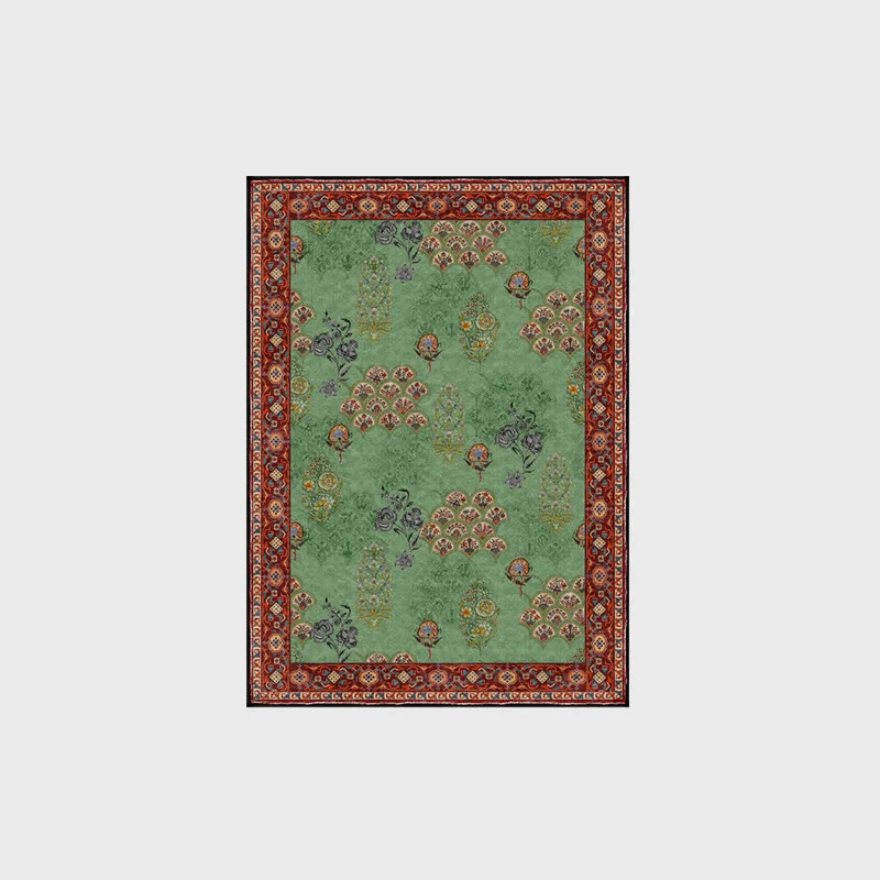 Waschbarer Anti-Rutsch-Teppich mit Vintage-Blumenmuster