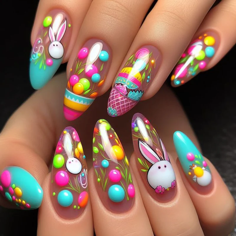 Playful Easter-Themed Nail Art Extensions Stornfield