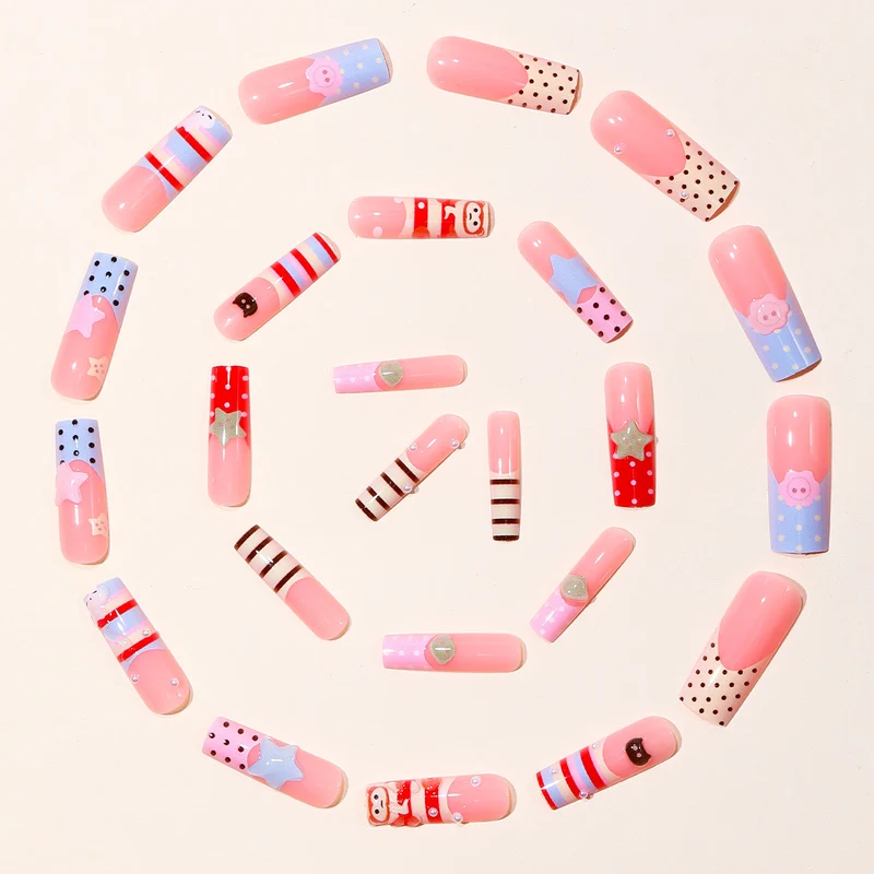 Playful Character Acrylic Nail Art Extensions Stornfield