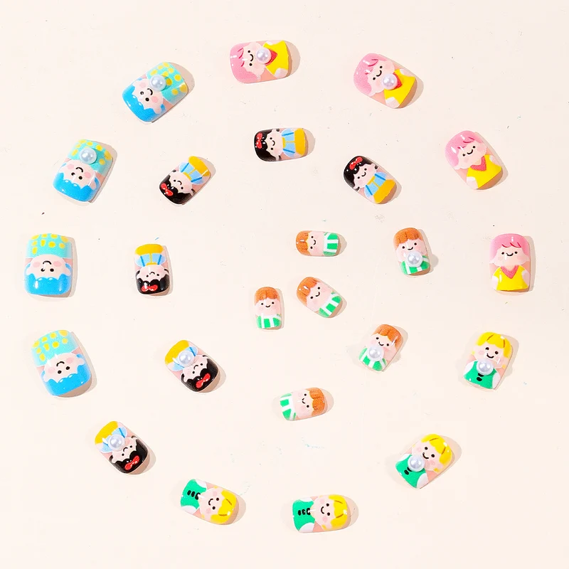 Playful Cartoon Character Nail Art Set Stornfield