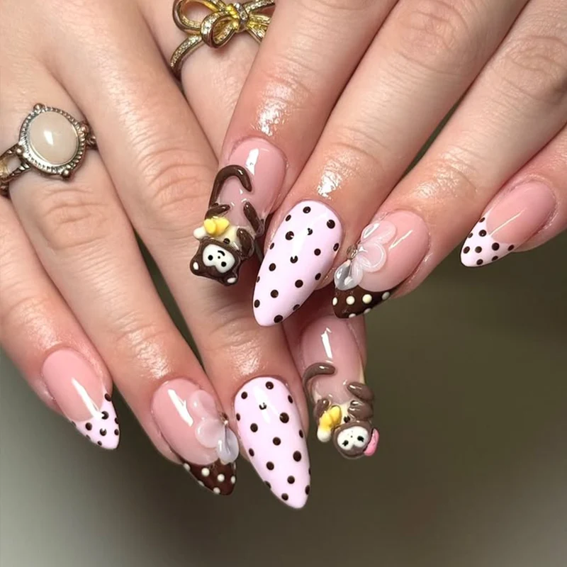 Playful 3D Monkey-Themed Nail Art Extensions Stornfield